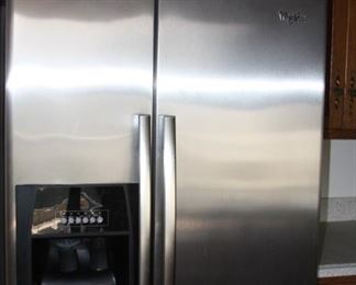 Whirlpool stainless steel refrigerator - $425