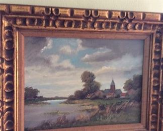 Heavy framed oil painting from Holland 