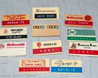 Vintage Collectible Name Tags