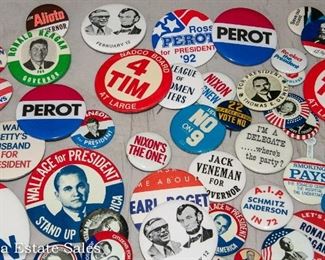 POLITICAL Pinbacks - Some vintage - Some Repro