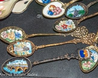 Vintage Enameled collector spoons