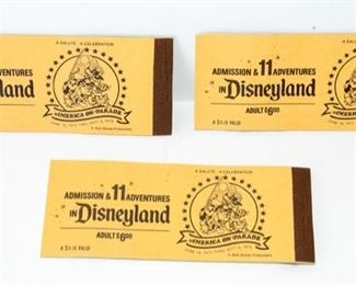 UNUSED Disneyland Ticket Books with ATTACHED ADMISSION TICKET!
