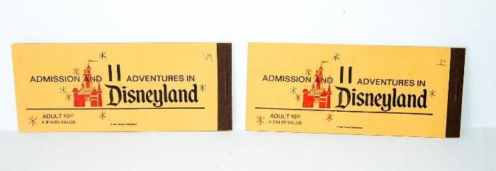 UNUSED Disneyland Ticket Books with ATTACHED ADMISSION TICKET!