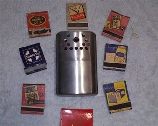 Hand Warmer & Vintage Matchbook Covers