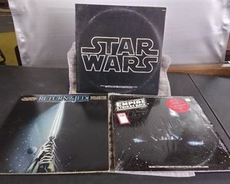 Vinyl Albums - 3 Star Wars Soundtracks with Return of the Jedi & The Empire Strikes Back