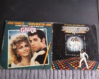 Vinyl Albums - 2 Soundtracks with Grease & Saturday Night Fever (has both selves but only one album)