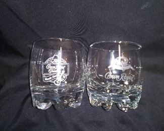 6 Crown Royal Glasses. 4 made in Italy