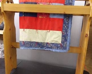 Red, White, Blue & Sponge Bob Quilt & Quilt Rack