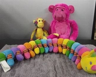 Two Plush Monkeys & Centipede