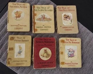 Books - 8 Very Old Hardback Childred Books with The Tale Of Squirrel Nutkin by Beatrix Potter & Little Grey Rabbeit and The Weassels By Alison Uttely