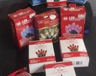Assortment Of Christmas Lights Indoor/ Outdoor And 1 Pack Of Mighty Light Clips
