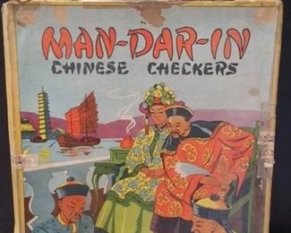 Vintage Man-Dar-In Chinese Checkers In Original Box