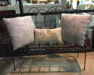 Iron bench - designer custom made pillows 