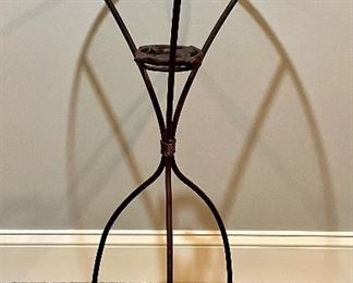 Item 10:  Glass & Iron Side Table - 17.75" x 37.5":  $52