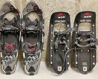 Item 18:  Tubbs Mountaineer 25 Snowshoes (left):    $165                                                                                                         Item 19:  MSR Denali Classic Snowshoes (right):  $65