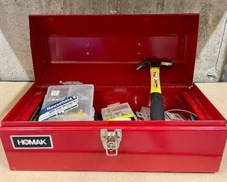 Item 22:  Homak Tool Box with Tools:  $52