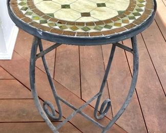 Item 62:  (2) Mosaic Tile Side Tables - 14" x 23": $18/ea