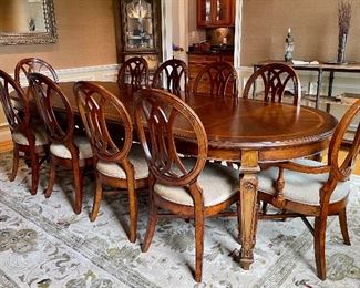 Item 80:  Dining Room Table with 4 Leaves - 118.5"l x 45.5"w x 30.25"h (each leaf is 20"):  $445 