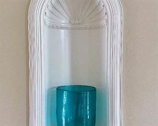 Item 87:  Aqua Blown Glass Bowl - 7" x 9.25": $34