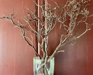 Item 91:  Vase with Crushed Shells & Twigs - 12": $34