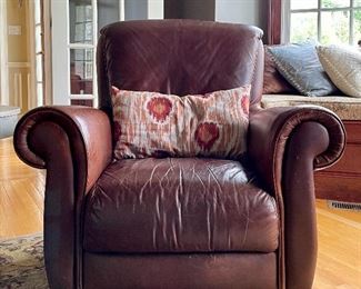 Item 94:  (2) Leather Armchairs - 35"l x 22"w x 37.5"h: $425 each