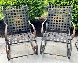 Item 276:  (2) Metal Rocking Chairs (in need of TLC - just a little Rustoleum!) - 24.5"l x 20"w x 37"h:  $75 for both