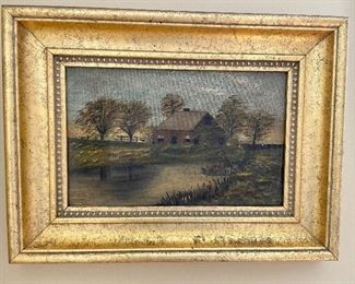 Item 173:  "Brown House" Oil on Canvas - 15.25" x 11.5":  $245