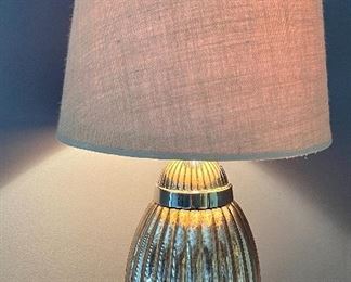 Item 139:  Silver Lamp with Beige Shade - 23": $46