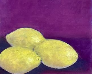 Item 156:  Pastel by Dina Gardner - "Violet Lemons" - 8" x 8":  $175