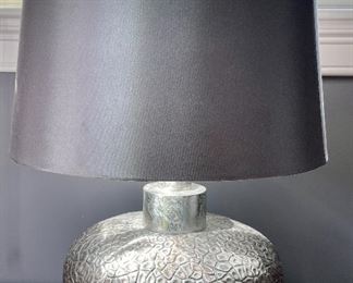 Item 270:  Pair, Textured Silver Table Lamps - 20.5": $95 for pair