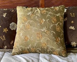 Item 180:  Three Down Pillows, Shades of Brown - 19" x 19": $68