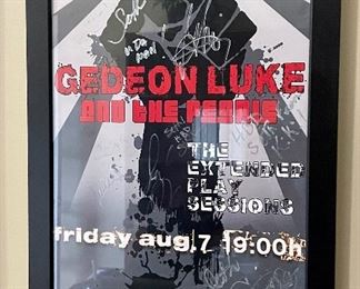 Item 197:  Gedeon Luke and the People Framed Concert Promo - 13" x 19": $38