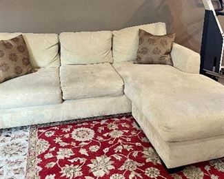 Item 216:  Small sectional - in need of TLC: $195