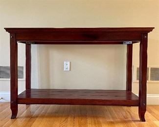 Item 258:  Hallway Console Table with Glass Top - 50"l x 18"w x 32"h: $165