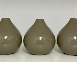Item 236:  Olive Drab Vessels, Set of 3 - 6": $24 for all