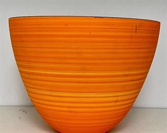 Item 238:  Orange Matte Pottery Bowl - this item has some marks on it: $24