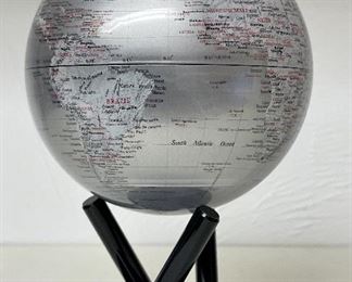 Item 252:  "Floating" 6" MOVA Metallic and Satin Silver Globe- no batteries required- it is magic!: $145