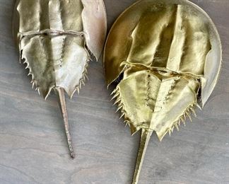 Item 288:  Pair of Horseshoe Crabs, painted gold:  $12