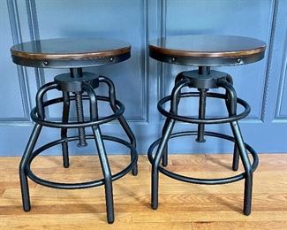 Item 292:  (2) Adjustable Bar Stools - 16" x 23":  $150 for pair                                                                                                                (We have one more as well that is scratched on top)
