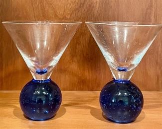 Item 321:  Set of (4) Bubble Ball Base Martini Glasses: $38 