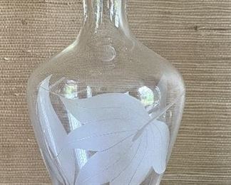 Item 323:  Etched Decanter with Sterling Stopper:  $28