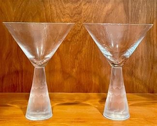 Item 324:  (2) Martini Glasses with Frosted Base:  $28