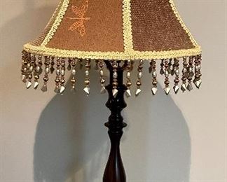 Item 339:  Decorative Lamp with Beaded Shade:  $42