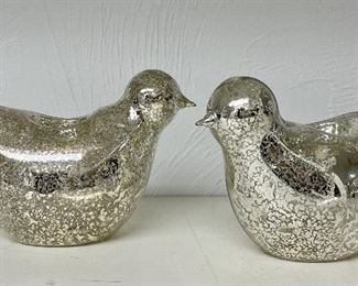 Item 368:  (2) Decorative Silver Bird Votive Holders:  $22/Pair