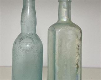 Item 377:  (2) Antique Glass Bottles:  $22 for both