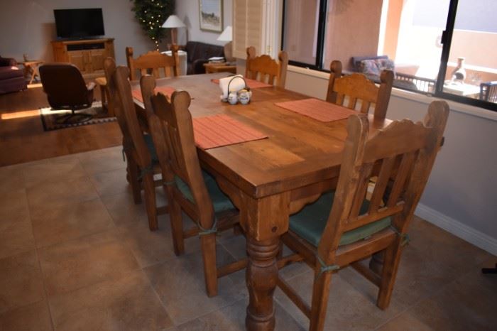Everything is 50% OFF NOW!!Beautiful wood kitchen table with 6 chairs