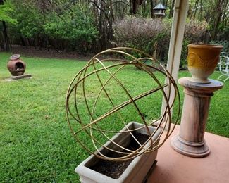 no 114. Iron sphere painted gold - 37" across - $495