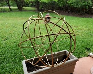 no 114. Iron sphere painted gold - 37" across - $495