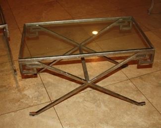 no. 130 pair of iron glass end tables - $225