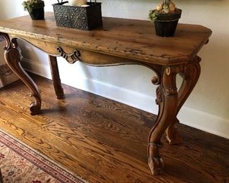 Polo Ralph Lauren for Henredon curvy leg high console table 62"W x 36"H x 22.5"D